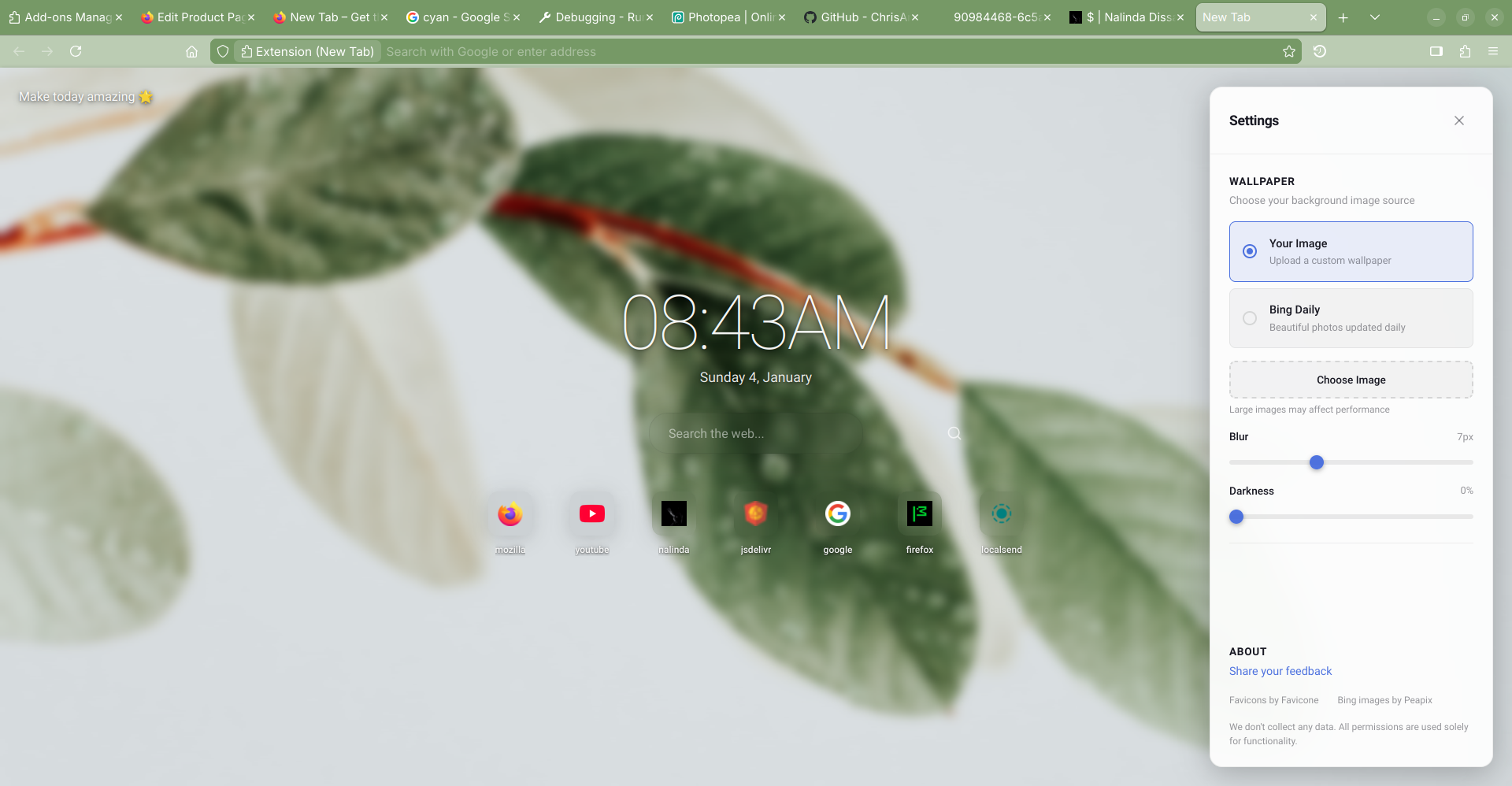New Tab Plus media